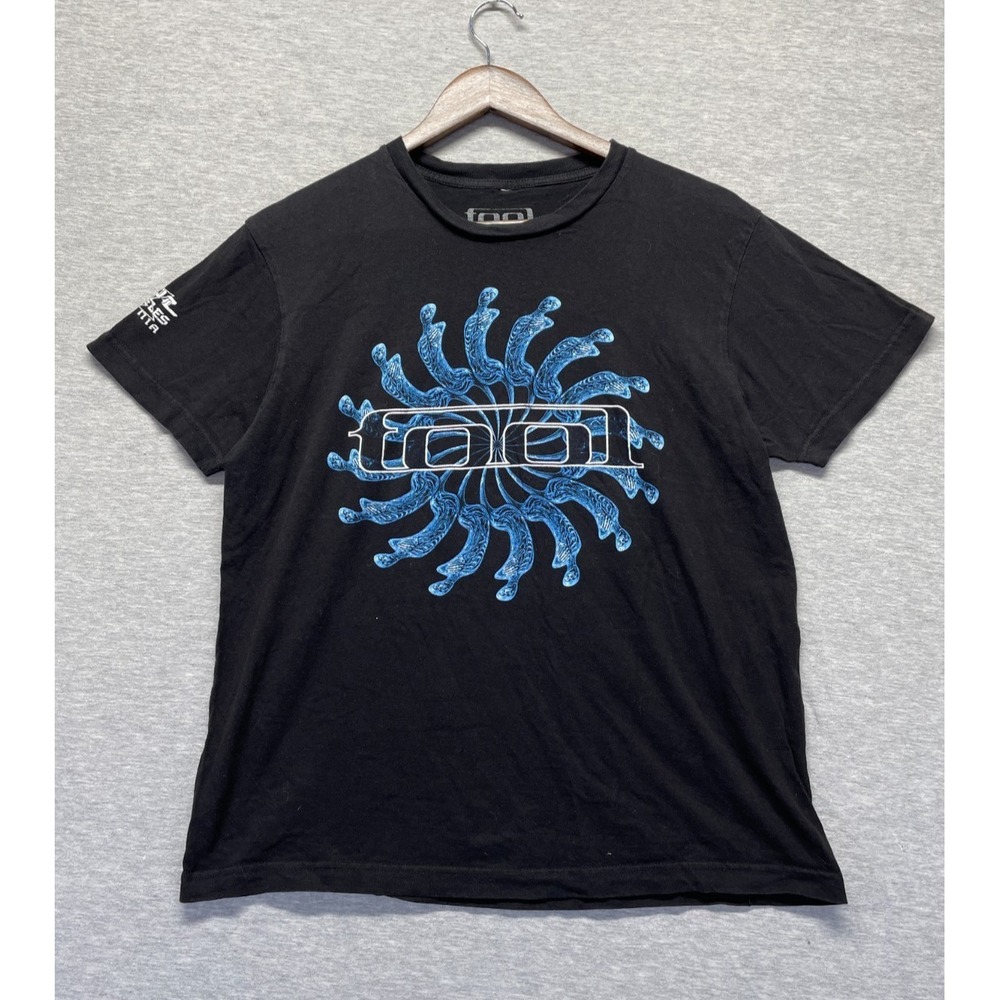 Tool Band T Shirt Mens Medium Black Graphic Spiral Logo Los Angeles California